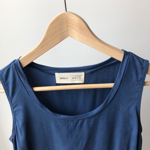atelier b Sleeveless Blue Tencel Dress - Canadian Made 🇨🇦 - Picture 3 of 5
